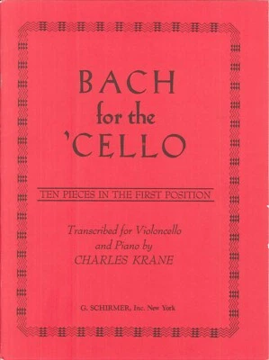 Bach For The Cello Songbook Piano 1951 Krane First Position Sarabande Minuet Air - Image 1 of 4