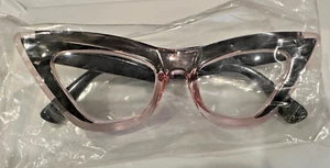 Black/ Pink Cat Eyes Reading Glasses +3.00 - Picture 1 of 3
