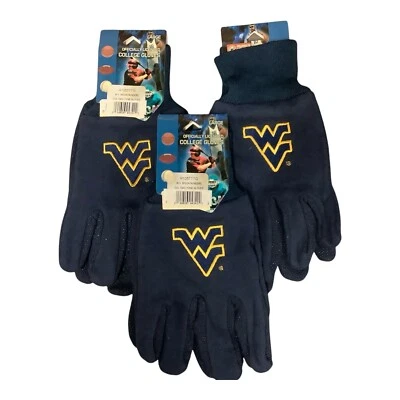 3 pares de guantes deportivos utilitarios de West Virginia University con licencia universitaria grandes Foto 1 de 4