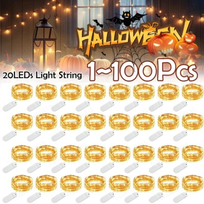 Lote de luces de hadas 1-100x 20 LED 6,6 pies mini cable de cobre LED a batería Foto 1 de 4