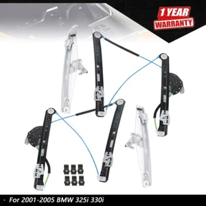 Power Window Regulator For 2001-2005 BMW 325i Set of 4 Front & Rear RH & LH - Picture 1 of 10