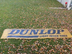 Vintage Dunlop Light Truck Tires Plastic Tarp Banner with Grommets - Picture 1 of 5