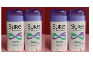 Sure Anti-Perspirant Deodorant Invisible Solid Unscented 2.6 oz (Lot of 4) - Picture 1 of 4