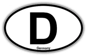 Germany Vehicle Country Code Oval Car Bumper Window Sticker Decal 6"X4" - Picture 1 of 1
