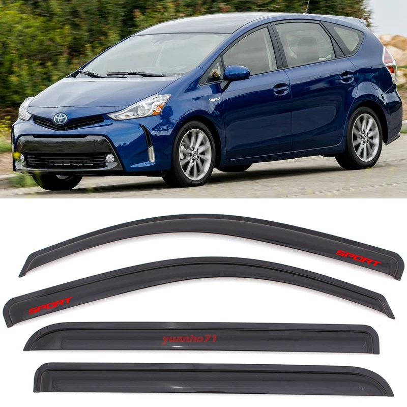 For 12-18 Toyota Prius V Window Visor Rain Guard w/ Sport Shade Deflector Foto 1 de 1