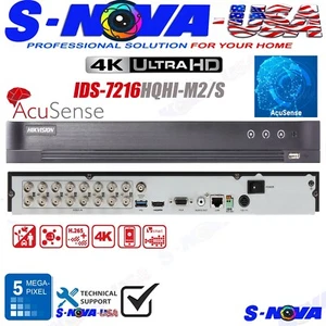 HIK OEM 16CH DVR AcuSense Series 4MP DVR H.265+ Supports HDTVI AHD/CVI 2TB HDD - Picture 1 of 5