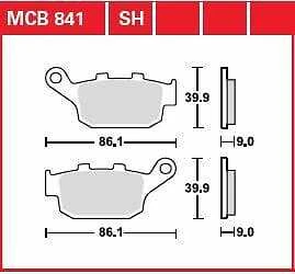 Pastillas de freno traseras reducidas Honda CB 500 F ABS 2013-2017 TRW SH MCB841SH Foto 1 de 1
