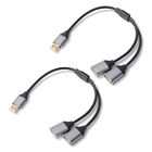 USB Cable Y Splitter USB Adapter 1 Male to 2 Female Extension Cord (2pcs)