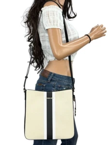 MICHAEL KORS JET SET TRAVEL LARGE MESSENGER CROSSBODY BAG BEIGE BLACK - Picture 1 of 16