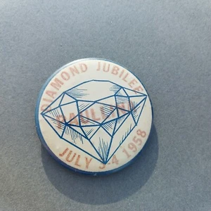 1958 Paullina IA Iowa Diamond Jubilee 2" Button - Picture 1 of 2