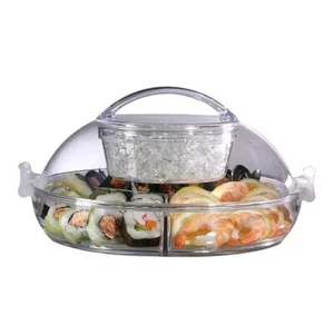 Prodyne Iced Up Appetizer on Ice Divided Platter with Locking Lid - Picture 1 of 10