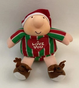 Ziggy American Greetings Plush Santa Hat Reindeer Slippers Pajama Vintage 1991 - Picture 1 of 10