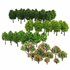 70pcs 3-9cm Model Trees Layout Train Railway Landscape Scenery HO OO Z TT Scale - Picture 1 of 5