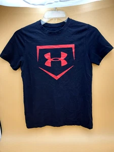 Under Armour Heat Gear Youth YMD Black Short Sleeve Loose Fit T-Shirt, GUC - Picture 1 of 4
