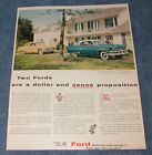 1954 Ford Victoria & Mainline berline berline Tudor publicité vintage « Deux gués sont un dollar... »