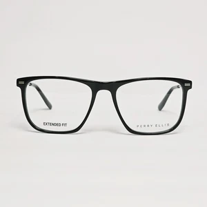 Gafas grandes rectangulares para hombre Perry Ellis PE 1351-1 en negro/plateado | 57 mm - Imagen 1 de 12