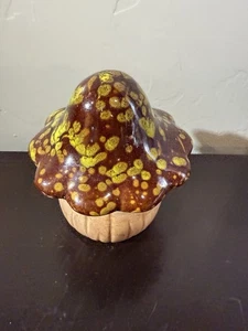 Vintage Pilz Gartendeko glänzend Figur Tropfglasur Keramik Pottery - Bild 1 von 11