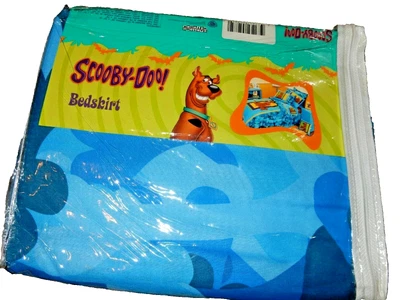 3K NWT Vintage SCOOBY DOO Camouflage Blue Camo TWIN/Single BED SKIRT Dust Ruffle - Image 1 of 4