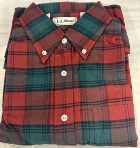 Camisa De Colección LL BEAN Mujer Franela Roja Cuadros Manga Larga Algodón 16~NOS - Imagen 1 de 5