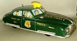Original 1940's Marx Wind Up Dick Tracey No. 1 Police Dept Squad Car Tin Toy Car - Picture 1 of 16