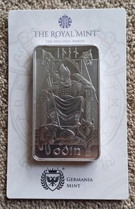 10oz Germania Mint & Royal Mint Norse Gods ODIN .999 Silver Bar in Assay - Picture 1 of 4