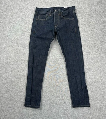 Jeans masculino Rag & Bone 28x28 azul selvedge ajuste 1 botão extra fino mosca - Imagem 1 de 4