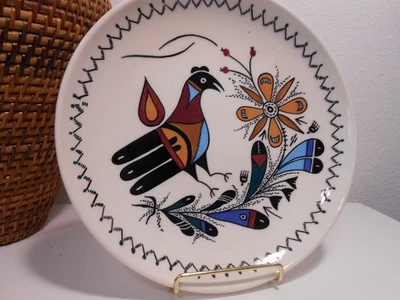 Plato de cerámica indio Genevieve Golsh 1960 de colección, reserva india Rincón Foto 1 de 4