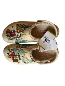 NWT Disney Parks Crocs Mickey Lined Holiday Christmas Clogs 2022 Hard to find - Picture 1 of 2