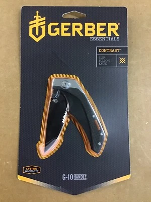 Gerber Essentials Pocket Knife Contrast Clip Folding G-10 Handle NEW - Image 1 of 2