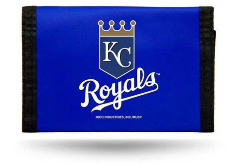 Kansas City Royals Nylon Tri-Fold Wallet [NEW] MLB Vinyl Trifold Billfold ID Cover