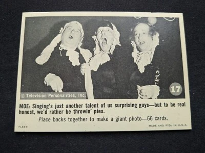 1966 Fleer Three Stooges Card # 17 Singing's Just Another Talent Of Us (EX/NM) - Image 1 of 3