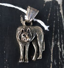 Vintage Sterling Silver WOLF Pendant - For Necklace HIGH QUALITY CASTING .925