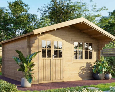 Gartenhaus Gerätehaus Holzhaus Blockhaus 4x4m 35mm ALL IN - Bild 1 von 4