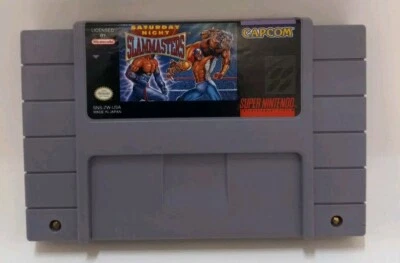 SATURDAY NIGHT SLAM MASTERS Super Nintendo SNES Tested Authentic Cartridge Only  - Image 1 of 4
