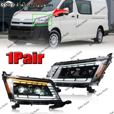 1 пара светодиодных передних фар в сборе для Toyota Hiace 2019-2022 последовательные дневные ходовые огни - Изображение 1 из 4