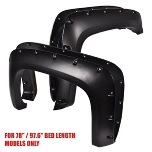 Fit For 07-13 Silverado 1500 2500HD/3500HD Pocket Rivet Style Fender Flares - Picture 1 of 10