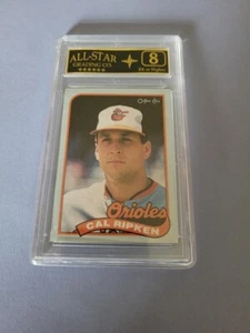 RARE! GRADED 8 1989 CAL RIPKEN JR O-PEE-CHEE BOX BOTTOM BASEBALL CARD $$ - Picture 1 of 1