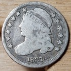 USA 1837 pièce d'argent buste plafonné dime