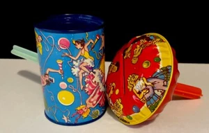 New Year's Eve Tin Noise Makers Blue & Red Set Of 2 ~ U.S. METAL TOY MFG. CO. - Picture 1 of 9