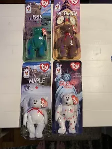 NOS TY Beanie Babies Mcdonalds International Bears Set Of (4) With Errors 1993 - Picture 1 of 9