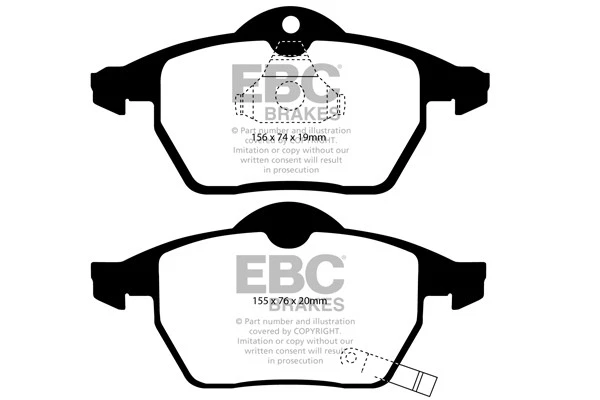 EBC Ultimax Front Brake Pads for Saab 9-5 2.3 Turbo Aero (260 BHP) (2005 > 10) - Image 1 of 1