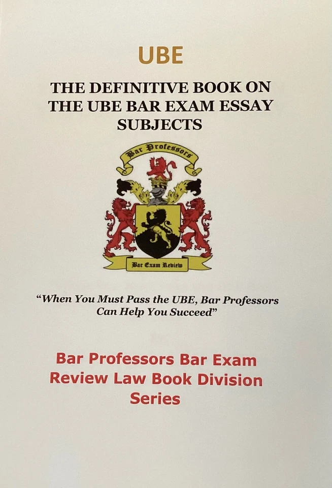 UBE Essay Bar Exam Review Book for Repeat & 1st Bar Exam Takers 2026 - Image 1 of 1