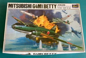 Vintage Hasegawa MITSUBISHI JAPANESE G4M1 "BETTY" 1/72 Scale Model Kit - Picture 1 of 10