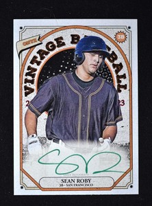 2023 Onyx Vintage Baseball Auto Green Ink #VA-SR Sean Roby /50 - San Francisco