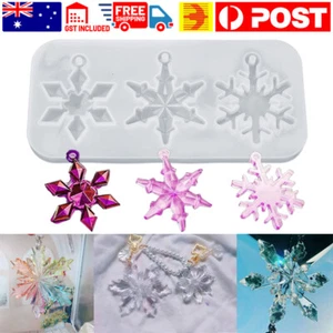 2X Silicone Snowflake Cake Mould Resin Epoxy Jewelry Making Mold DIY Craft Tool - Picture 1 of 12