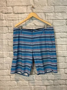 Quiksilver Herren blau gestreift Amphibien Stretch schnelltrocknend Boardshorts Größe 36 - Bild 1 von 6