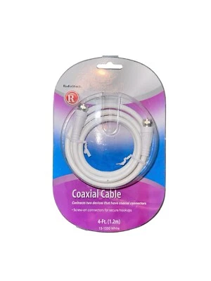NIB RADIO SHACK 4 FT Coaxial Antenna Cable Extension Coax HDTV Wire Cord 15-1550 - Image 1 of 4