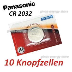 10 x Panasonic Lithium CR2032 Knopfzellenbatterie 3V Blister NEU - Bild 1 von 1