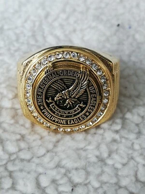 Titanium Stainless Steel American Eagle Gold Tone Ring Size 7,8, 9,10,11,12 - Image 1 of 4