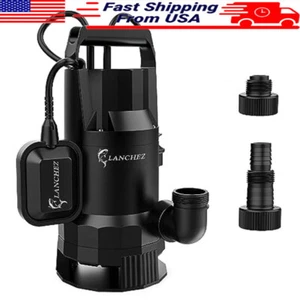 Bomba de sumidero sumergible de 1,6 HP 4858 GPH accesorios profesionales amplia aplicación - Imagen 1 de 7